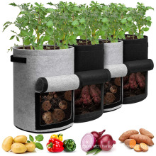 Factory Directly Garden Plant Grow Bag With Flap Thick Breathable Felt Vegatable Storage Bin